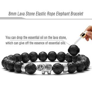 Elephant Gifts for Women Bracelet 8mm Lava Rock